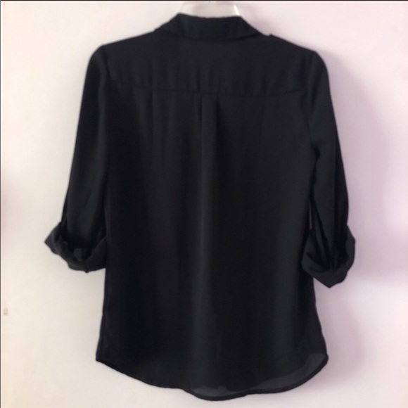 A’gaci black button up blouse - Picture 2 of 3